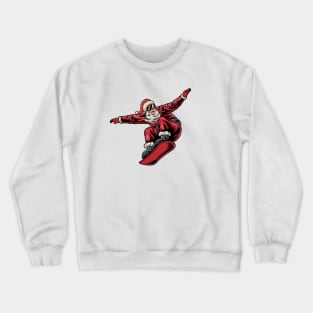 Cool Snowboarding Santa Claus Crewneck Sweatshirt